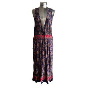 RJ Stevens By Carol Escritor Boho Sleeveless Deep V Dress Jumper